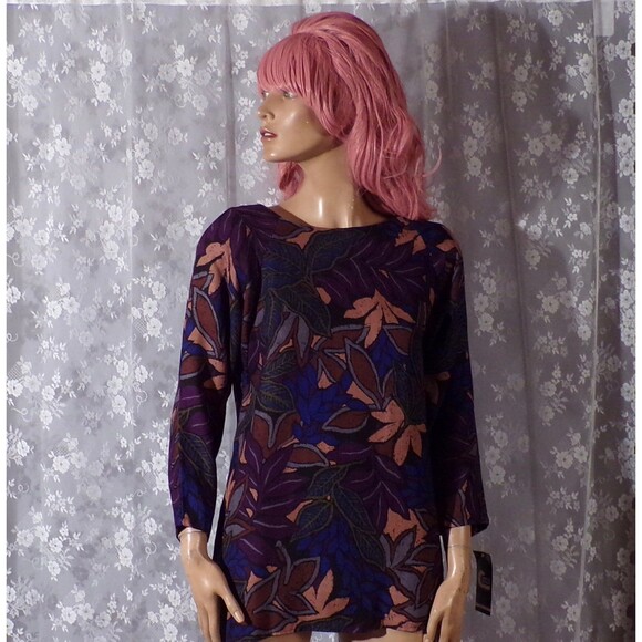 Vintage 80s Floral Blouse 1980s Dark Romantic Whimsigoth Top Size Medium - Picture 5 of 10